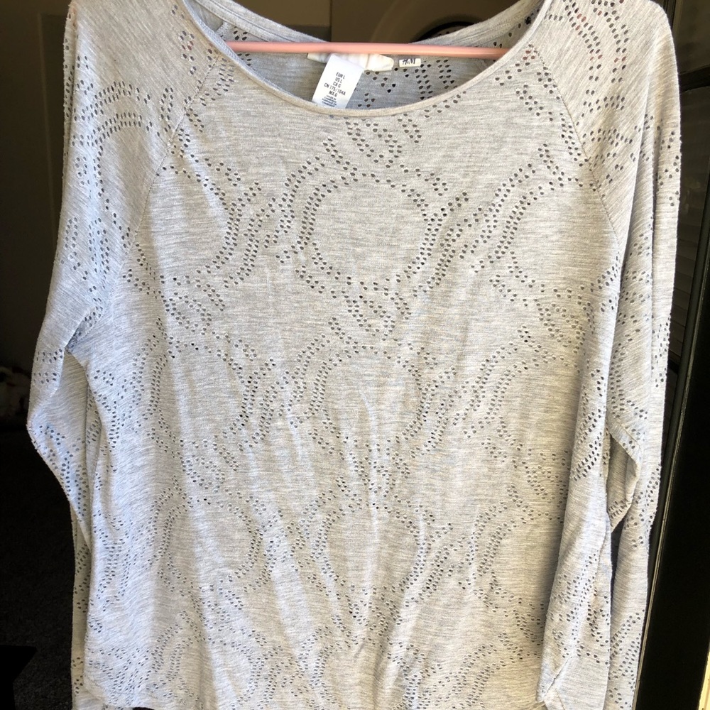 Long sleeve tee with eyelet holes